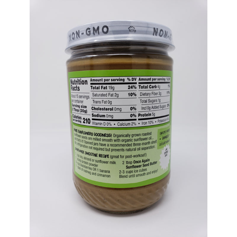 Once Again Sunflower Seed Butter Creamy Unsweetened 16 oz Condiments