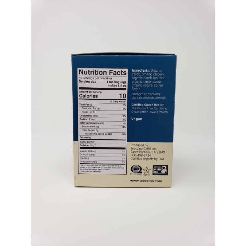 Teeccino Dandelion Dark Roast Tea Bags, 10 count Beverages