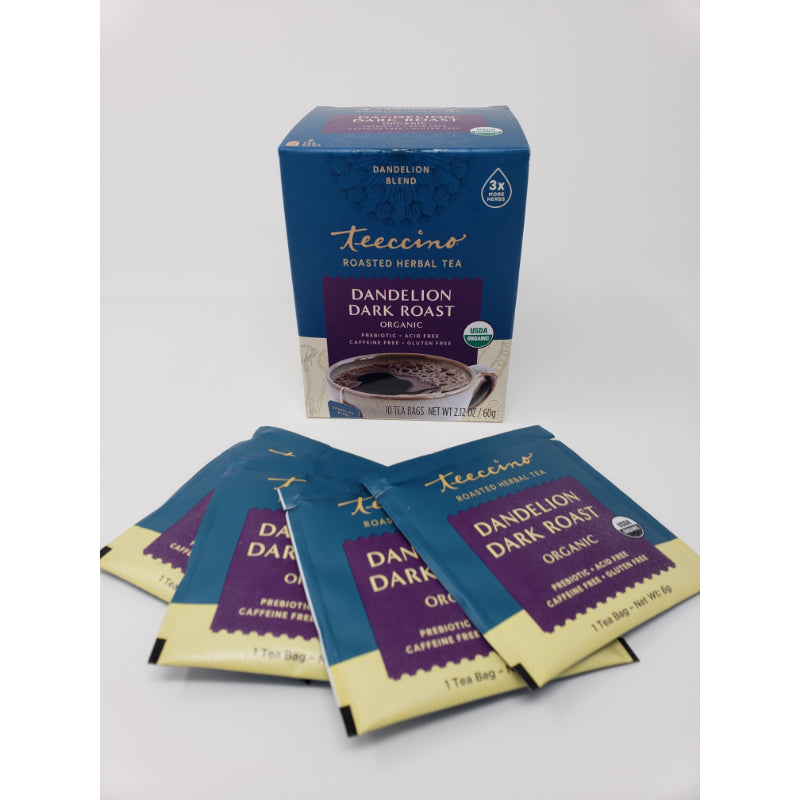 Teeccino Dandelion Dark Roast Tea Bags, 10 count Beverages