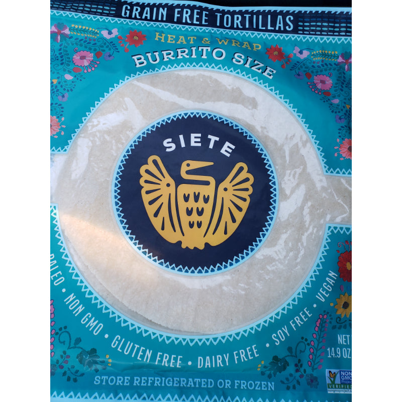 Siete Giant Burrito Sized Grain-Free Tortillas, 6 count, Pack of 6 Food Items
